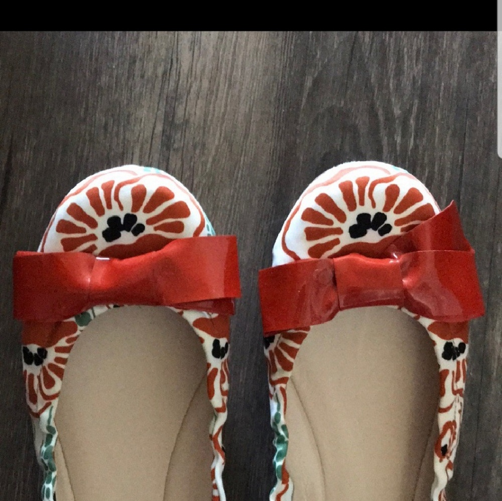 Prada ballet flats with patent ribbon